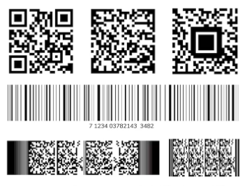 Múltiples formatos de códigos de barras QR EAN-13 UPC-A Code 128